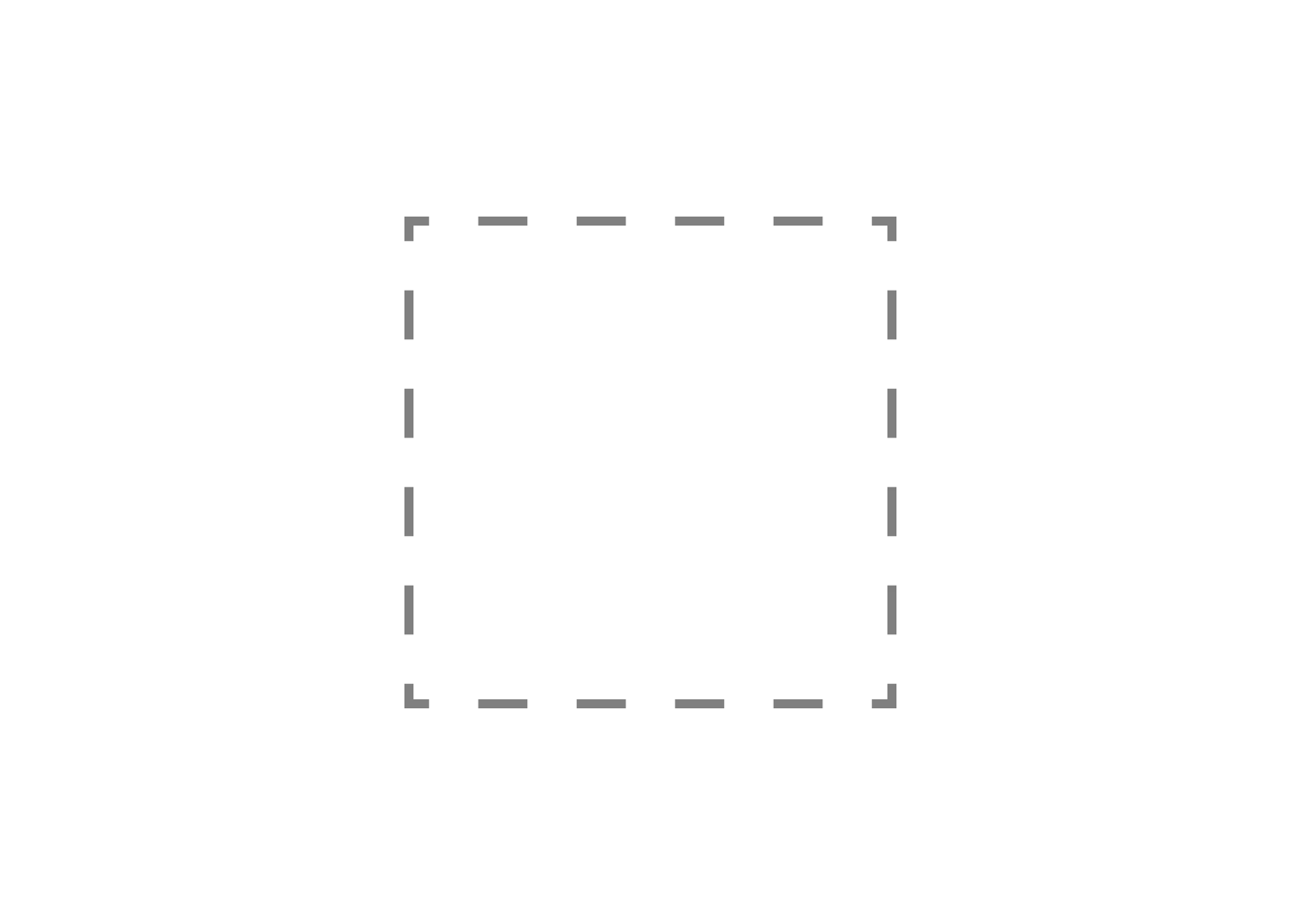 A square with a dotted outline indicating upload your own reference model